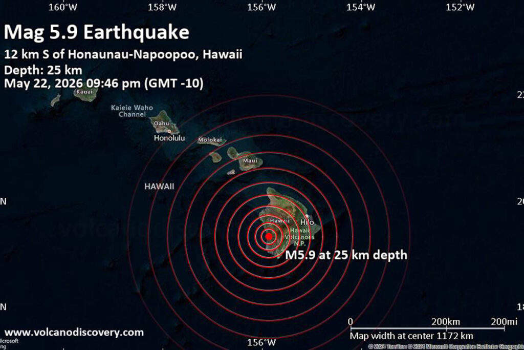 Terremoto di magnitudo 5,9 alle Hawaii