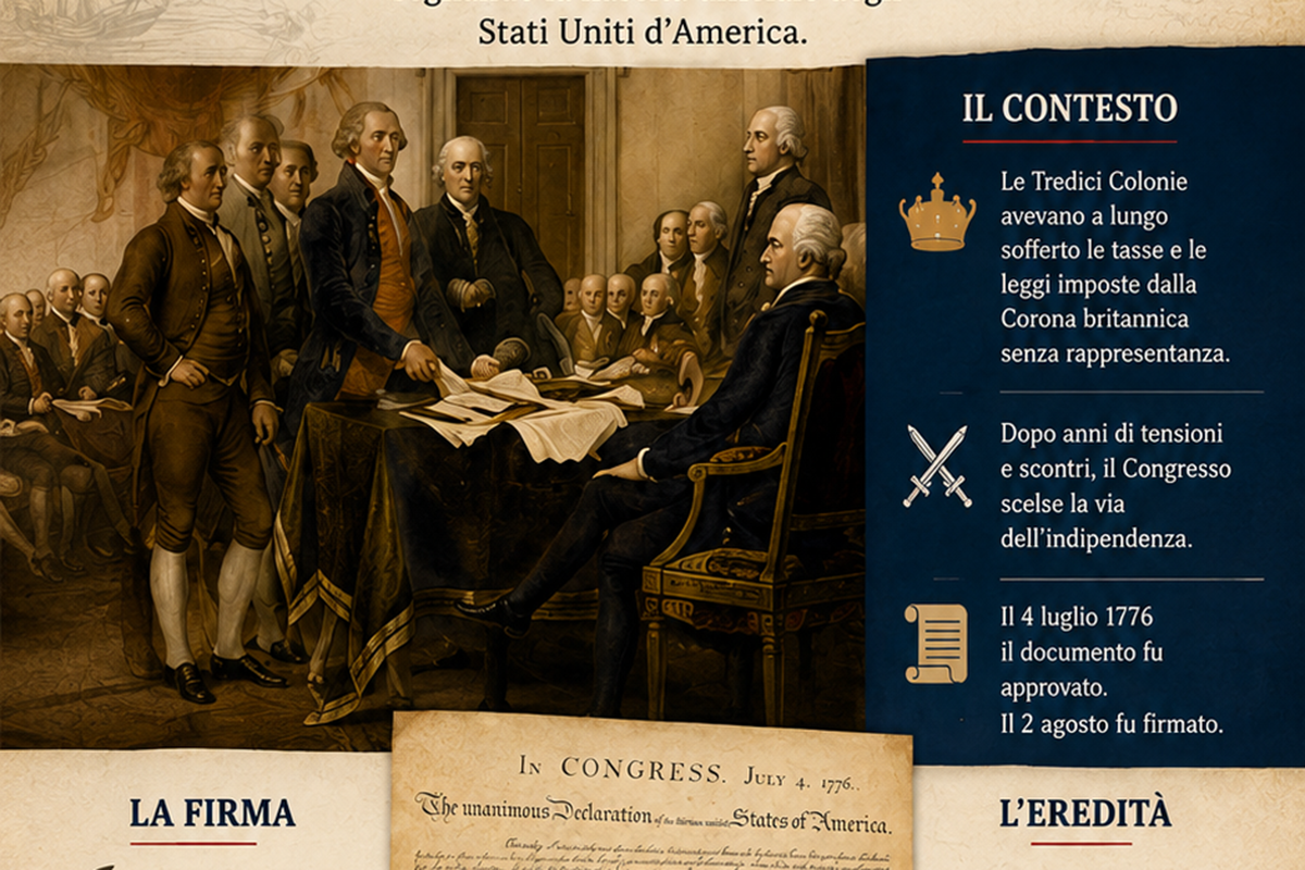 2 Agosto 1776: Il giorno in cui la Dichiarazione d’Indipendenza prese forma per davvero