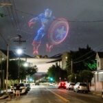 I droni portano Captain America e R2-D2 all'inaugurazione del Lucas Museum